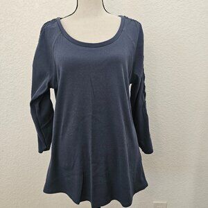 Wrangler A-Line Knit Top with Crocheted Sleeves